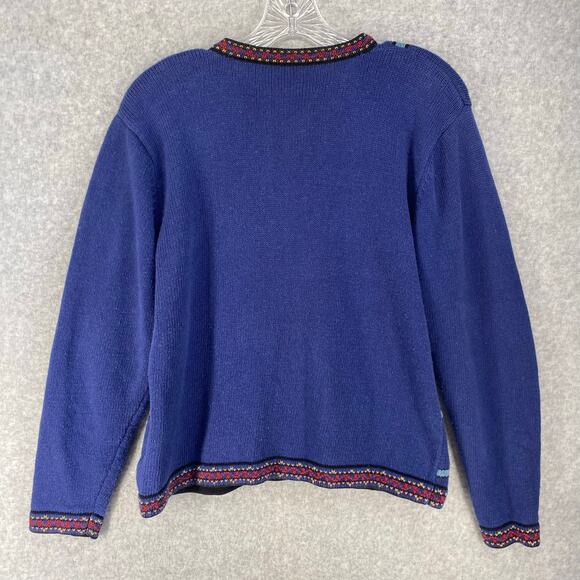 🍂 Vintage Embroidered Knit Cardigan | Cozy Folk Boho Winter Layer | Size M - Picture 2 of 14